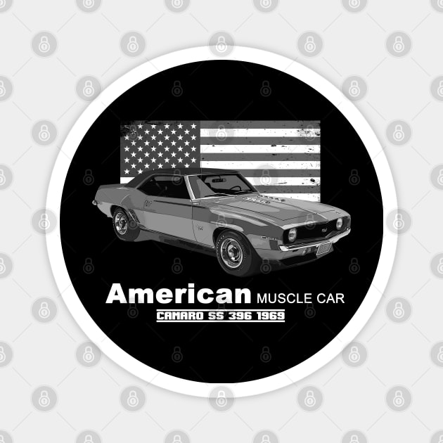 Camaro SS 396 American Muscle Car 60s 70s Old is Gold Magnet by Jose Luiz Filho